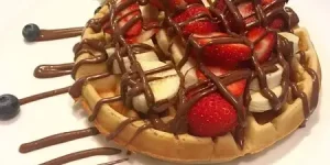 Banana And Strawberry Waffle