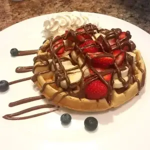 Banana And Strawberry Waffle